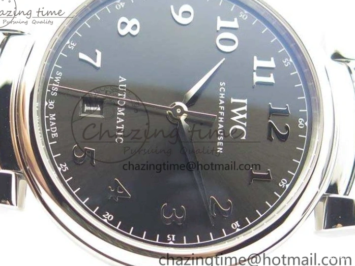 MIROTIME 0202 Tailored Da Vinci IW356601 SS MKF 1:1 Best Edition Black Dial On Black Leather Strap A 7231